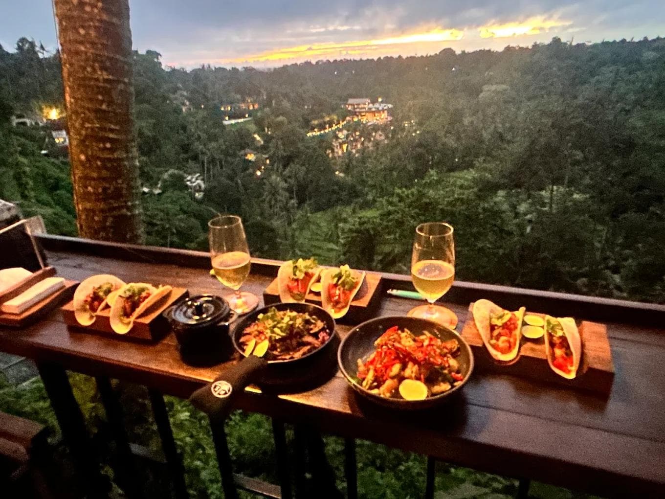 Central Ubud, Bali in the evening
