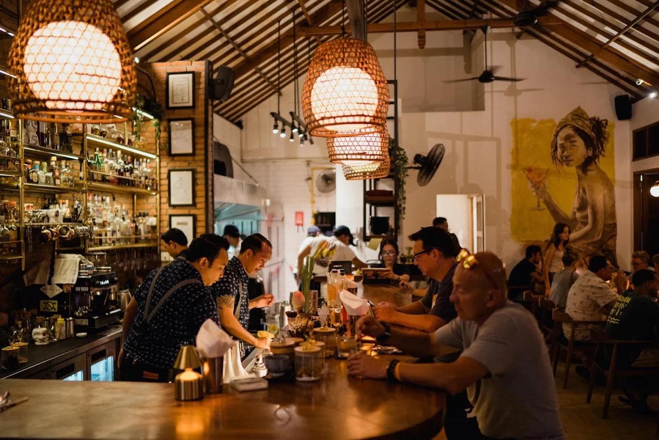 An evening cocktail in Ubud, Bali