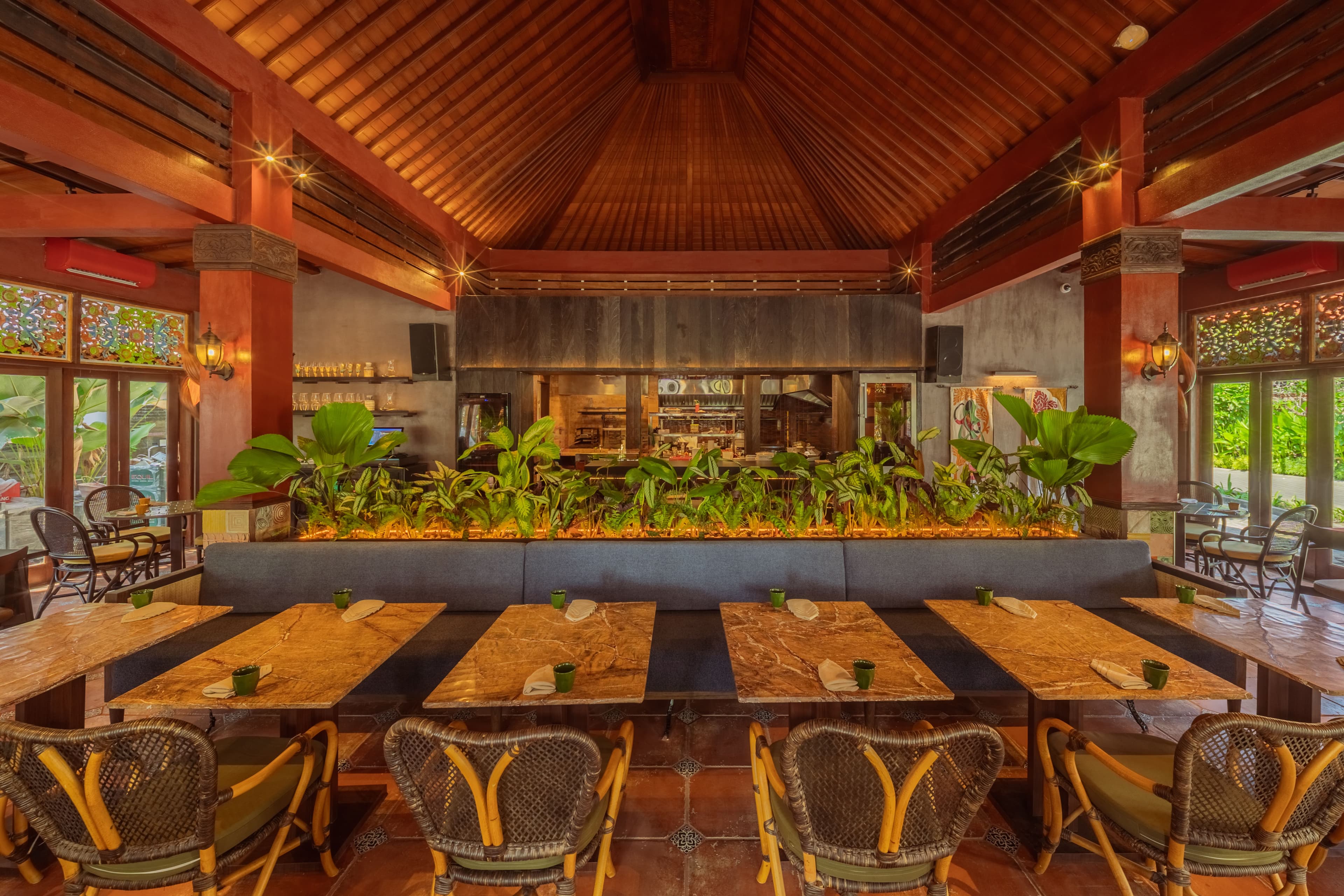 Lamuri interior with open kitchen